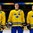 GRAND FORKS, NORTH DAKOTA - APRIL 23: Sweden's Alexander Nylander #11, Jacob Cederholm #3, and Linus Lindstrom #28 enjoys their national anthem after a 6-5 shoot out victory over Canada during semifinal round action at the 2016 IIHF Ice Hockey U18 World Championship. (Photo by Matt Zambonin/HHOF-IIHF Images)

